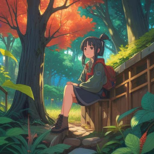 A serene garden scene, a person trimming trees with care, soft sunlight filtering through leaves, mystical symbols in the air, subtle hints of nature's energy, gentle whispers of the wind, vibrant colors reflecting spiritual awareness, peaceful ambiance, focus on mindful gardening, 4k