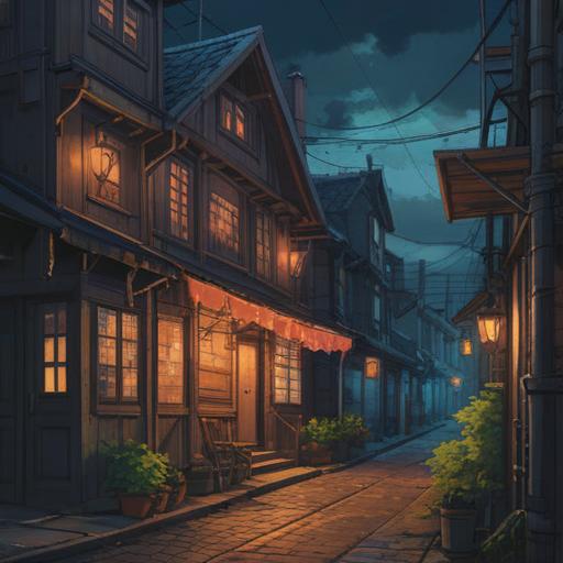 A serene scene depicting a momentary power outage, gentle darkness enveloping a peaceful neighborhood, soft glow of candles illuminating faces of people gathering together, expressions of wonder and connection, night sky filled with stars, a subtle sense of tranquility and spiritual awakening, 4k