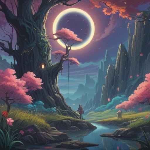 A serene and mystical landscape, a single ear listening to an ethereal sound, soft glowing lights surrounding the ear, symbols of spirituality and positivity in the air, calm and tranquil atmosphere, vibrant colors, hints of nature and tranquility, capturing the essence of spiritual signs, 4k