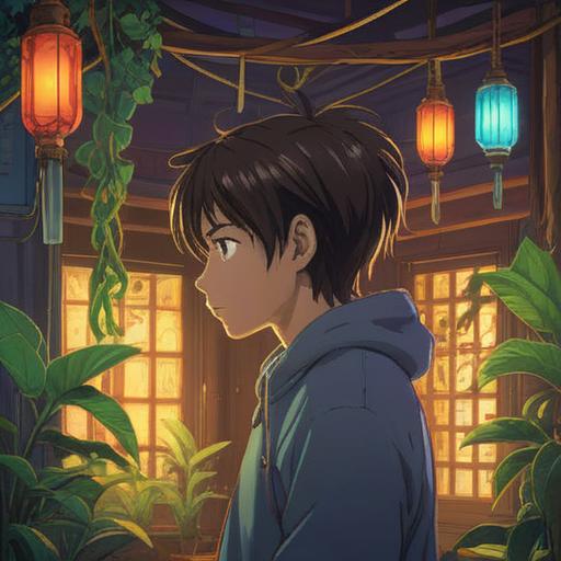 A contemplative scene depicting a person experiencing tinnitus, serene indoor setting, soft lighting illuminating their thoughtful expression, surrounded by various artistic tools symbolizing newfound inspiration, a window showing the outside world representing exploration and discovery, gentle colors conveying a sense of calmness and reflection, 4k