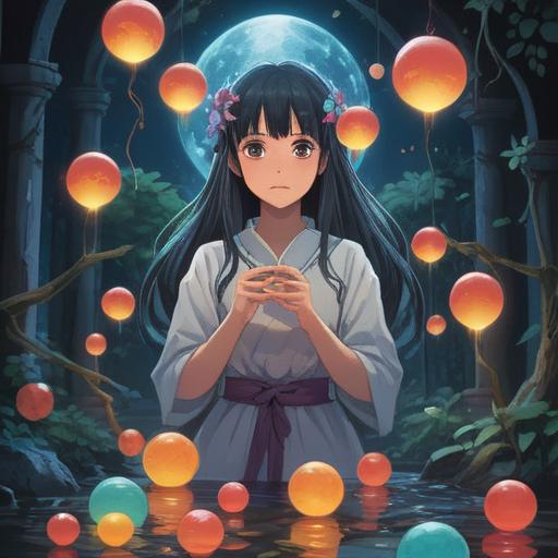 A serene and ethereal setting, beautifully manicured nails reflecting light, surrounded by soft glowing orbs symbolizing spiritual signs, a gentle aura emanating from the nails, lush greenery in the background, peaceful atmosphere, a sense of harmony and well-being, intricate details highlighting the nails, a tranquil color palette, spiritual symbolism, 4k