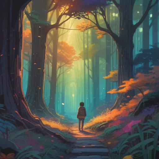 A spiritual illustration depicting vertical lines emerging in a peaceful environment, ethereal glow surrounding the lines, serene landscape, soft light filtering through trees, tranquil atmosphere, symbolic representation of positive energy, nature-inspired elements, harmonious color palette, 4k
