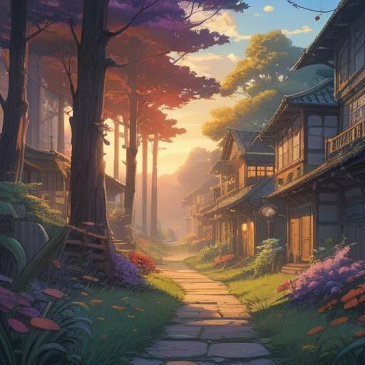 A serene and mystical landscape, vertical lines forming a radiant path, soft glow illuminating the surroundings, meditative characters focused on the lines, ethereal elements intertwining with nature, symbolic representations of attention and awareness, tranquil atmosphere, deep connection with the spiritual realm, 4k