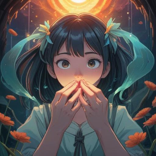 A spiritual illustration depicting the meaning of a broken nail, symbolic imagery of fragility and renewal, ethereal light surrounding a broken nail, vibrant colors representing healing, nature elements like flowers and sunlight, serene atmosphere, intimate connection with self-discovery, 4k