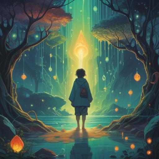 A serene depiction of a person experiencing gout symptoms, surrounded by ethereal spiritual icons, soft glowing energy fields, reflective water elements, calming colors, a sense of heightened awareness, subtle nature imagery in the background, harmonious and balanced atmosphere, 4k