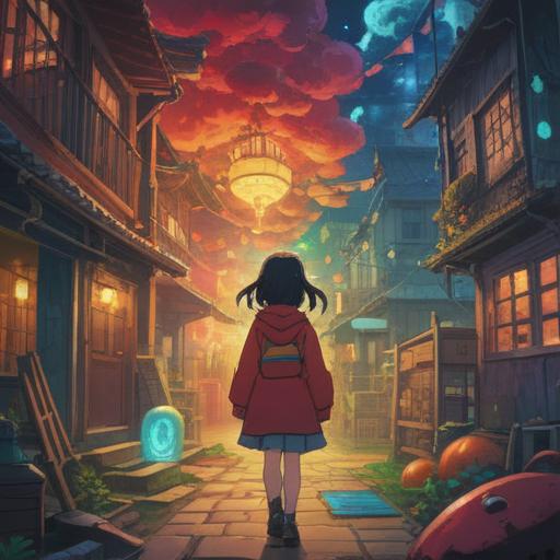 A chance encounter with an unusual person leading to a lucky charm, vibrant colors, mystical atmosphere, unexpected connection, symbolic objects representing luck, intricate details in the background, sense of wonder and serendipity, 4k