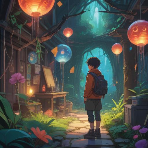 A mystical scene capturing a person gazing in wonder at a rare phenomenon, surrounded by ethereal glowing symbols and vibrant colors, nature elements like trees and flowers infused with spiritual energy, a serene and introspective atmosphere, illustrated in a dreamy style, 4k