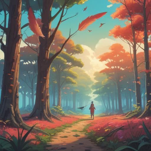 A serene nature scene, birds gathering around a person, vibrant feathers, gentle sunlight filtering through the trees, soft whispers of the wind, spiritual energy radiating from the surroundings, intricate details of the birds' behavior, tranquil atmosphere, meaningful connection between nature and the individual, 4k