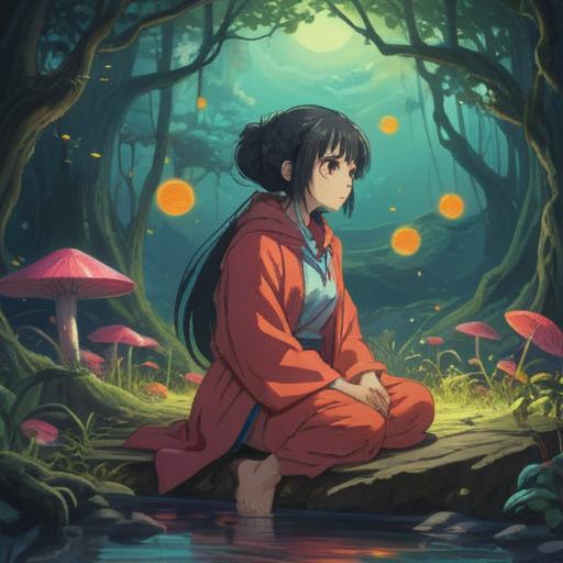 A spiritual representation of the emotion of not wanting to live long, symbolic imagery, a figure contemplating life and death, ethereal background, contrasting light and dark elements, serene yet melancholic expression, nature intertwined with the human experience, calm and reflective atmosphere, 4k