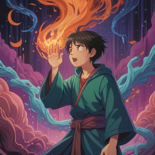 A mystical illustration depicting a person experiencing a prolonged cough, ethereal aura surrounding them, symbolic representations of spiritual signs emerging in the background, vibrant colors illuminating the scene, hints of nature's healing energy, surreal elements reflecting introspection and emotional awareness, 4k