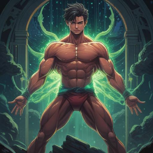 A serene illustration depicting the iliopsoas muscle as a source of spiritual energy, harmonious alignment of the human body, glowing aura surrounding the pelvis, vibrant energy flow, symbolic representations of balance and well-being, nature-inspired elements like trees and flowing water, tranquil atmosphere, soft light filtering through leaves, 4k