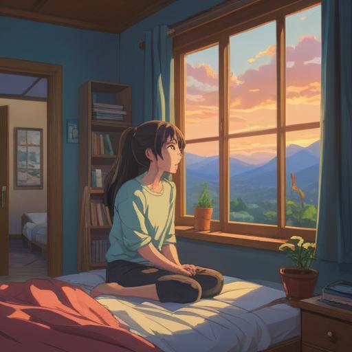 A serene early morning scene at 5 AM, gentle sunlight filtering through a bedroom window, a person stretching and yawning, feeling refreshed and ready for the day, vibrant colors symbolizing new beginnings, a clock showing 5:00 AM, the essence of renewal and opportunity, peaceful atmosphere, the promise of a productive day ahead, soft shadows, subtle details in the background.