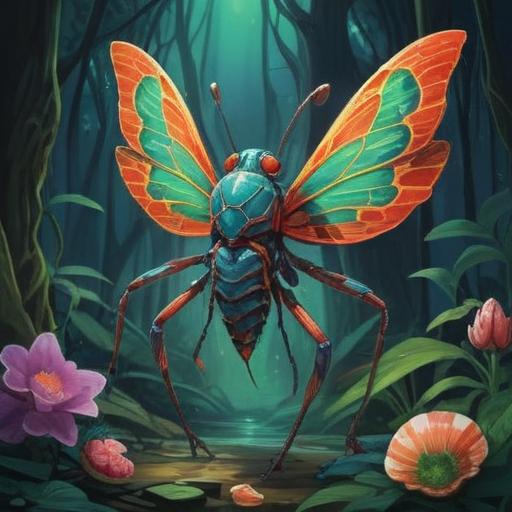 A spiritual representation of insect exoskeletons, symbolizing transformation and renewal, ethereal glow, natural elements surrounding the shells, delicate textures, harmonious colors, serene atmosphere, mystical energy, nature's wisdom, 4k