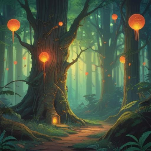 A mystical scene depicting a serene forest floor, surrounded by tall ancient trees, small glowing orbs of light representing spirits, a detailed insect carcass placed gently on a bed of soft moss, faint ethereal rays of sunlight filtering through leaves, hints of spiritual energy emanating from the insect, whimsical atmosphere, 4k