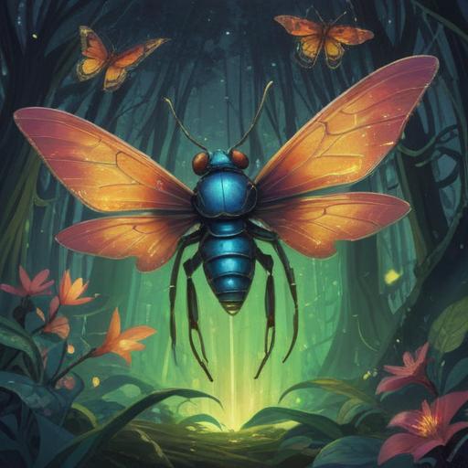 A symbolic illustration depicting the spiritual meaning of insect bites, serene nature background with ethereal lights, abstract representations of energy and awakening, a person contemplating in a tranquil setting, soft and mystical atmosphere, vivid colors, harmonious elements, 4k