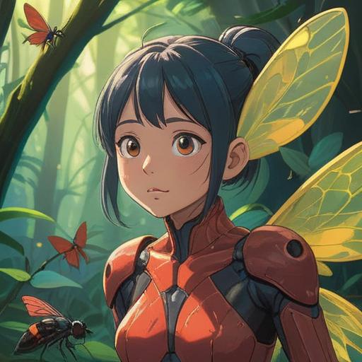 A thoughtful illustration depicting a person transforming their insect bite into a positive opportunity, serene setting, soft morning light, close-up of the person's expression showing resilience, surrounded by nature, with small insects and flowers, emphasizing growth and adaptation, hopefulness in the atmosphere, 4k