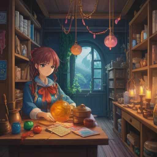 A whimsical illustration of a lucky charm being carefully crafted, vibrant colors, intricate details of traditional crafting tools, a serene workshop environment filled with sunlight, enchanting atmosphere, elements of chance and serendipity represented through sparkling lights, the charm itself radiating positive energy, capturing the essence of fortuitous orders, 4k