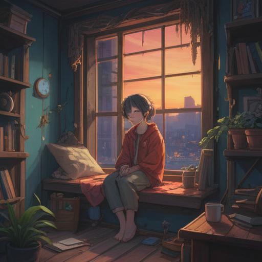 A moody and ethereal scene illustrating the concept of spiritual signs due to disrupted circadian rhythms, a person sitting by a window with moonlight streaming in, glowing orbs in the air representing spiritual messages, contrasting shadows and light, a sense of introspection and awareness, mystical symbols subtly integrated in the background, dreamlike atmosphere, 4k