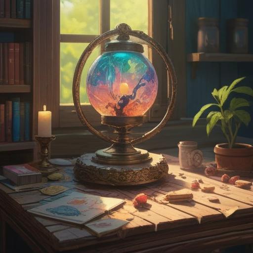 A whimsical illustration of a forgotten item that brings luck, a small, dusty charm lying on a wooden table, sunlight streaming in through a window, casting warm, golden rays, surrounded by a sense of hope and potential, delicate details capturing the charm's intricate designs, evoking feelings of nostalgia and surprise, inviting the viewer to imagine the story behind it, bright and uplifting color palette, 4k