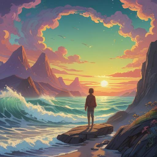 A serene illustration depicting a person experiencing heightened sensitivity, surrounded by ethereal light, gentle waves symbolizing energy flow, a tranquil landscape reflecting inner peace, subtle signs of spiritual awakening, clear and vivid colors, harmonious atmosphere, detailed facial expressions, soft textures, 4k