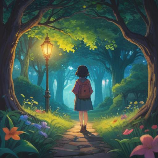 A serene scene depicting a person in a peaceful park, encountering a familiar face, symbolic of spiritual connection, ethereal light illuminating the figures, soft forest background, uplifting atmosphere, gentle smiles, harmonious energy, 4k