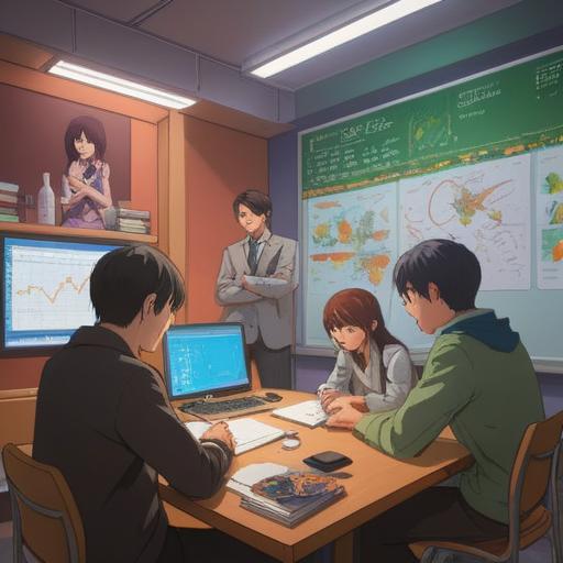 A creative visual representation of a meeting room with people engaged in discussion, colorful charts and graphs on a whiteboard, teamwork and collaboration concept, diverse group of professionals sharing ideas, organized notes and materials on the table, modern office setting, bright and inspiring atmosphere, 4k