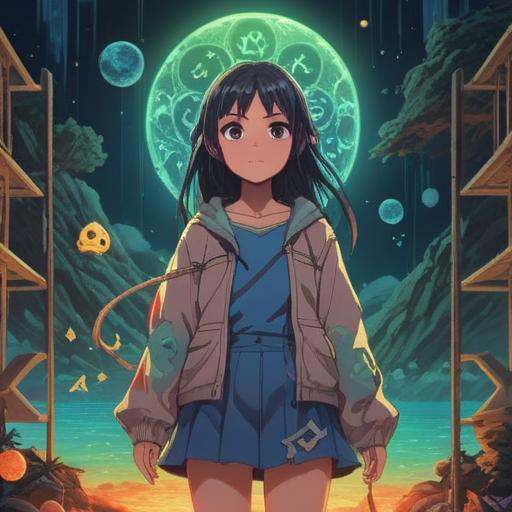 A mystical scene depicting a figure resembling a friend, surrounded by a soft, glowing light, ethereal symbols in the air, tranquil nature setting with lush greenery and serene water, a sense of peace and enlightenment, vibrant colors, soulful expressions, spiritual aura, harmonious atmosphere, 4k