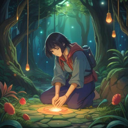 A serene scene depicting a person bowing respectfully, surrounded by ethereal light, subtle spiritual symbols in the background, gentle aura, nature elements like flowing water and blooming flowers, an atmosphere of tranquility and mindfulness, capturing the essence of spiritual awareness, 4k