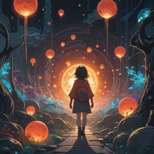 A mysterious and atmospheric scene, a person feeling a tingling sensation, surrounded by faint glowing orbs, symbols of spiritual energy in the air, an ethereal aura, deep woods as a background, subtle colors reflecting a sense of awareness, moment of introspection, soft light filtering through trees, 4k