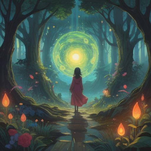 A mystical scene representing spiritual signs emerging from unknown wounds, ethereal light illuminating the surroundings, symbolism of healing and growth, nature intertwined with abstract elements, vibrant colors conveying hope and enlightenment, an aura of tranquility, deep connection to the universe, 4k