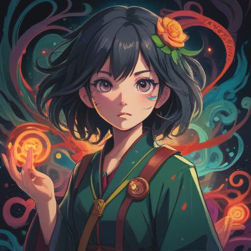 A surreal illustration of a mysterious symbol representing luck, a hidden scar glowing softly in the light, surrounded by swirling colors and gentle hues, personification of curiosity and intrigue, ethereal ambiance, detailed textures, captivating background elements, 4k