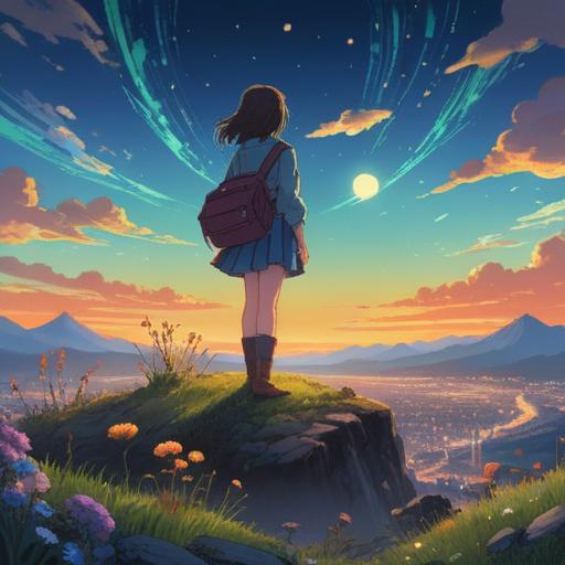 A mysterious and ethereal scene, glowing messages appearing from the sky, soft light illuminating a serene landscape, diverse individuals gazing at the sky in awe, symbols of spirituality and connection represented in the clouds, a sense of unity and enlightenment, tranquil atmosphere, vibrant colors, 4k