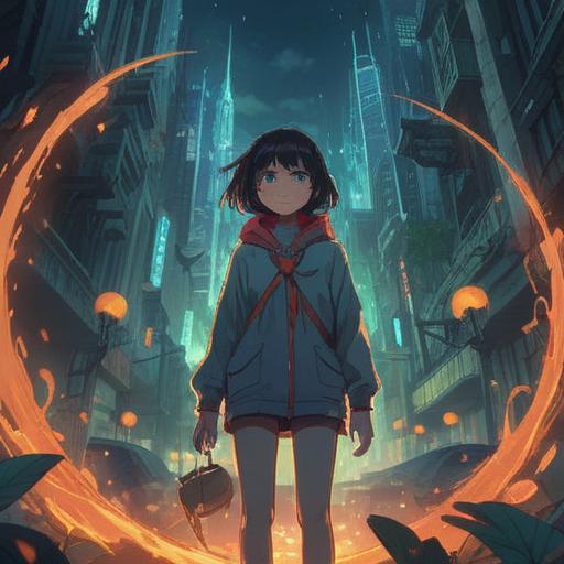 A mysterious encounter with a stranger, subtle spiritual signs in the air, an aura of caution and intrigue, ethereal glimmers and symbols surrounding the characters, a sense of awareness and intuition, urban setting with dim lighting, engaging expressions, soft glow of streetlights, 4k