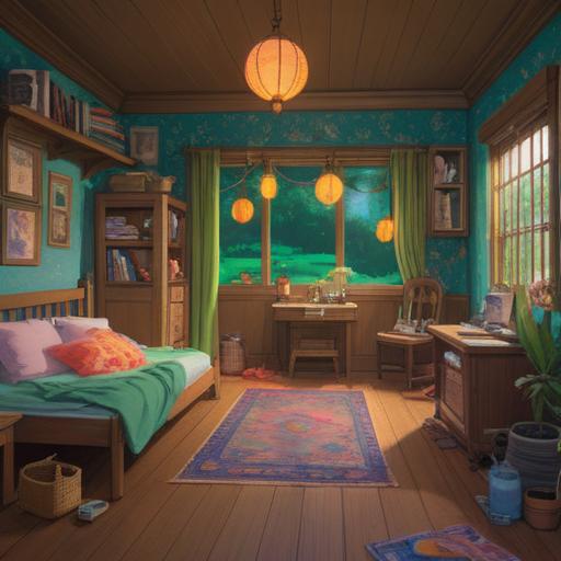 A serene spiritual scene depicting decluttering and sleepiness, a peaceful room filled with minimalistic decor, soft natural light filtering through sheer curtains, a meditative figure surrounded by organized belongings, embodying a sense of calm and clarity, ethereal atmosphere, subtle energy flow, harmonious balance, tranquil vibes, 4k