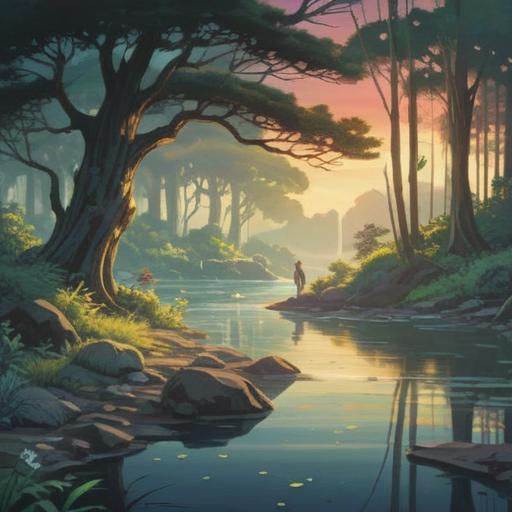 A serene and meditative landscape, representing the spiritual significance of