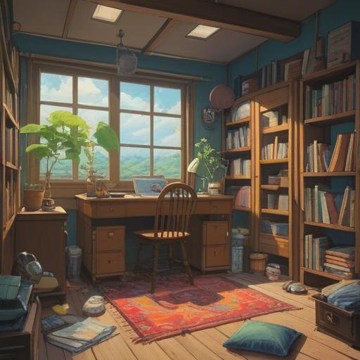 A serene and balanced scene depicting the process of decluttering for mental and physical well-being, a peaceful room filled with sunlight, minimalistic furniture, neatly organized items, a person thoughtfully sorting through belongings, surrounded by calmness, emphasizing mindfulness and simplicity, harmonious atmosphere, 4k