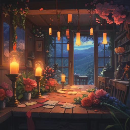 An ethereal scene depicting a tranquil memorial setting, soft candlelight illuminating the area, surrounded by gently swaying flowers, a subtle aura of spirituality, symbols of remembrance like photographs and tokens, vibrant energy in the atmosphere, a serene figure contemplating the meanings of spiritual signs, 4k