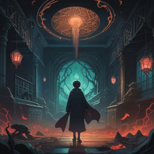 A thought-provoking illustration depicting a person surrounded by dark shadows, ethereal symbols representing spiritual signs floating in the air, a feeling of isolation, misty atmosphere, subtle light illuminating the character's face, deep reflection on personal struggle, vibrant colors contrasted with darkness, surreal elements, captures the essence of seeking help in solitude, 4k