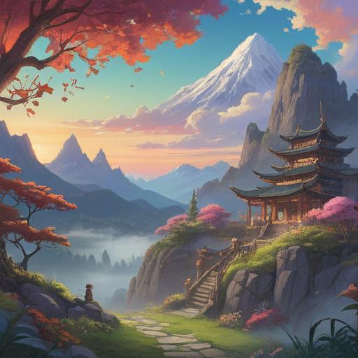 Spiritual guide whispering gently, ethereal light surrounding, serene landscape with misty mountains, peaceful atmosphere, signs of spiritual awakening, radiant energy emanating, symbols of guidance and protection, harmonious connection with nature, 4k