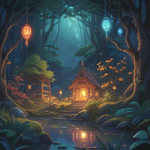 A serene spiritual talisman, designed to alleviate loneliness, intricate patterns and symbols, soft glowing light, surrounded by calming nature elements like gentle flowing water and blooming flowers, a sense of peace and protection, vibrant colors, 4k