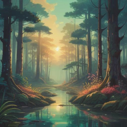 A serene and introspective landscape, representing the desire for solitude, ethereal and tranquil aura, mystical forest bathed in soft light, gentle mist enveloping the path, symbolic of inner reflection and peace, deep hues of green and blue, subtle spiritual elements like glowing orbs, 4k