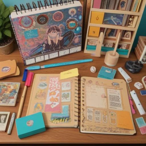 A collage of various everyday items representing organization, notebooks and planners, colorful sticky notes, a tidy workspace, visually arranged elements, harmonious composition, light and airy feel, 4k