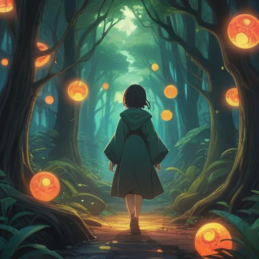 A mystical scene depicting an ethereal figure surrounded by glowing orbs, an inviting presence in a serene forest, gentle light filtering through the trees, soft whispers in the air, a sense of connection and guidance, harmonious colors, dreamlike atmosphere, spiritual symbolism, tranquil ambiance, 4k