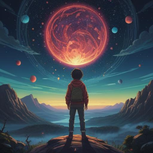 A mystical scene depicting a person standing alone under a starry sky, surrounded by ethereal light orbs, symbolic representations of isolation and reflection, subtle hints of connection through faint glowing threads, a sense of calm yet profound thoughtfulness, connection to higher consciousness, serene landscape, 4k