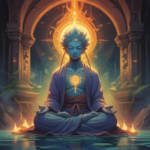 A mystical illustration depicting the essence of the sixth sense, ethereal energies radiating around a figure in meditation, soft glow surrounding the head representing heightened awareness, abstract symbols of intuition and spirituality in the background, serene atmosphere, deep connection with the universe, harmonious colors blending together, artistic interpretation of inner perception, 4k