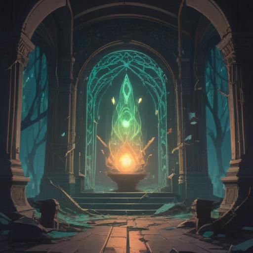 A serene and contemplative scene depicting a broken object symbolizing loss, ethereal light glowing around it, subtle spiritual symbols in the background, a figure reflecting on the meaning of the loss, soft color palette, tranquil atmosphere, emphasizing the importance of spiritual signs during difficult times, 4k