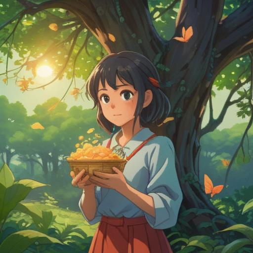 A serene and comforting scene depicting a person holding a cherished lucky charm, soft sunlight filtering through the trees, gentle breeze rustling the leaves, a sense of peace and hope, vibrant colors symbolizing renewal, a subtle representation of the loved one, emotional expressions of strength and healing, 4k