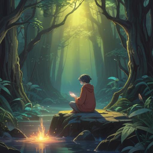 A serene depiction of loss and spirituality, a figure in a contemplative pose surrounded by ethereal light, gentle aura illuminating the scene, symbolic elements representing connection to the departed, soft colors that evoke tranquility, a lush, tranquil environment reflecting peace, subtle indications of hope and reassurance, 4k