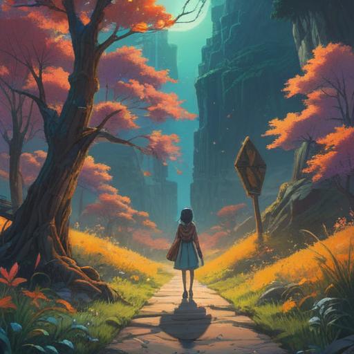 A serene landscape depicting a person standing at a crossroads, ethereal light illuminating the path ahead, symbolic representation of choice and growth, delicate butterflies fluttering around, hinting at transformation and new beginnings, a gentle breeze rustling leaves, soft clouds in a vibrant sky, a sense of peace and hope, spiritual symbols subtly integrated in the background, 4k