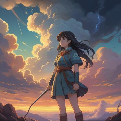 A serene and thought-provoking digital artwork, symbolic representation of loss and discovery, ethereal light breaking through clouds, a figure standing at a crossroads, whispers of nature surrounding them, glowing symbols of spirituality, vibrant yet calming color palette, sense of inner peace and growth, 4k